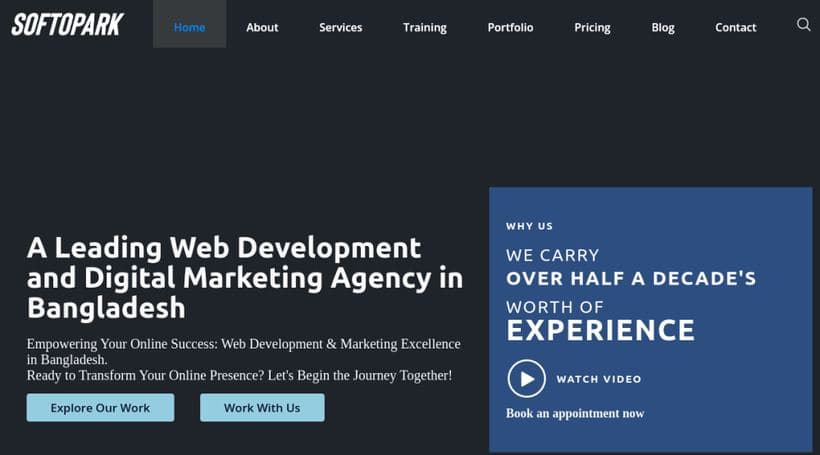 Softopark IT website