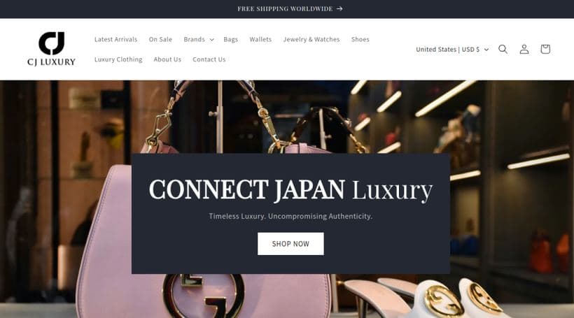 CJ Luxury storefront, a client of SolverCircle