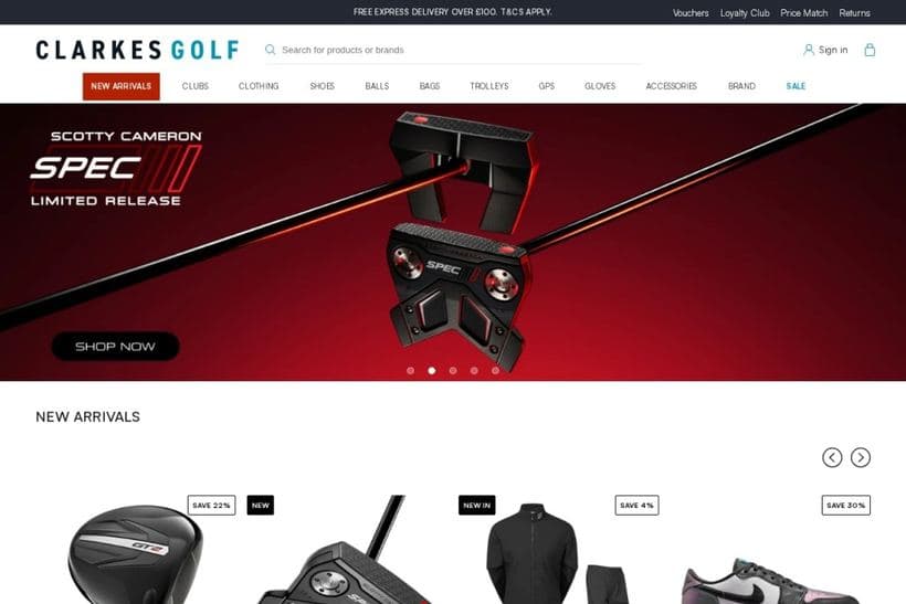 Clarkes Golf storefront, a client of Paramount Digital