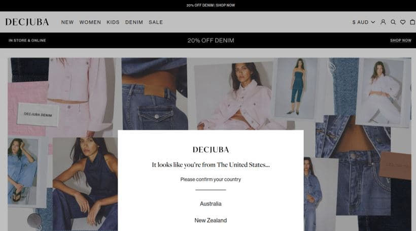 Decjuba storefront, a client of DotCollective