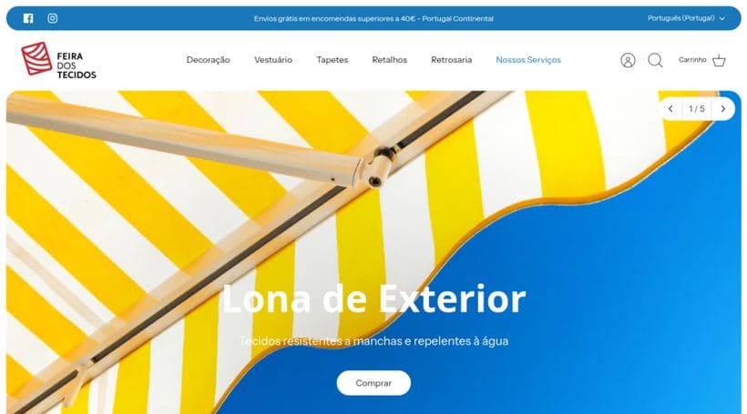 Feira dos Tecidos storefront, a client of SO-MA