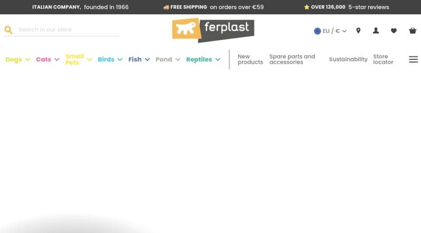 Ferplast storefront, a client of Sintra Digital Business