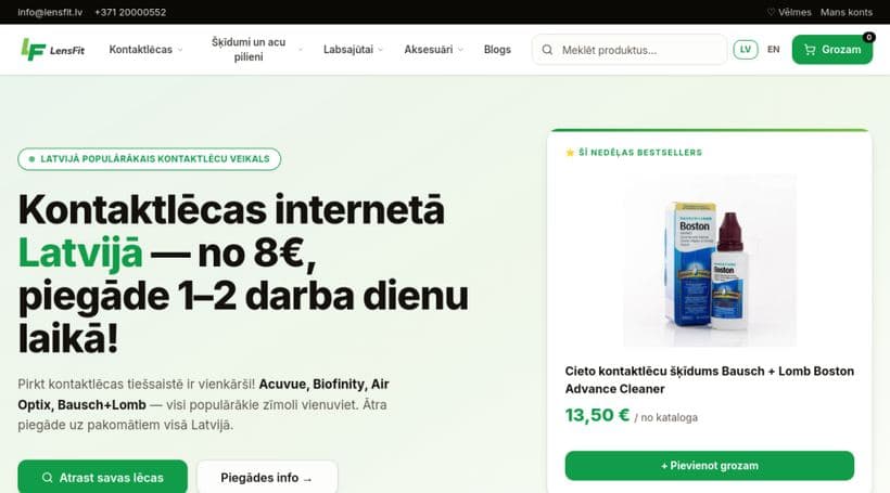 Lensfit storefront, a client of Coma