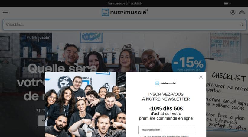 Nutrimuscle storefront, a client of Axome