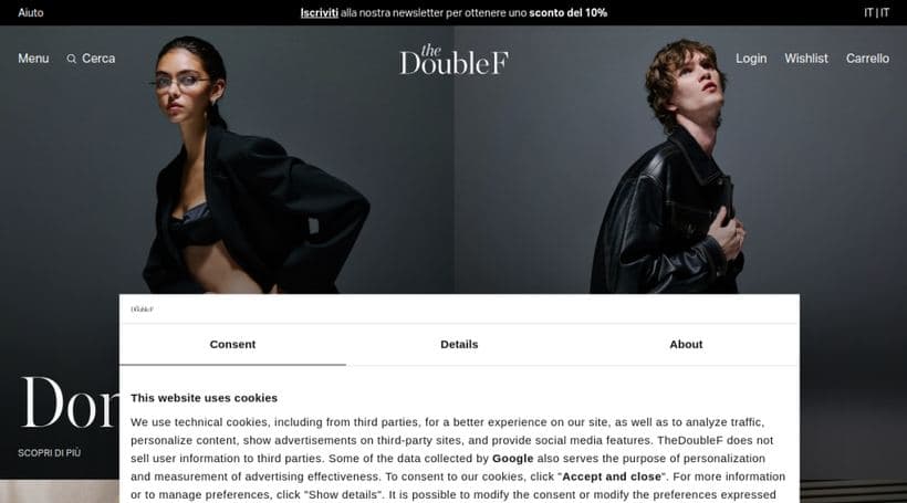 TheDoubleF storefront, a client of ICT Sviluppo