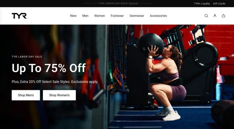TYR storefront, a client of BlueSwitch