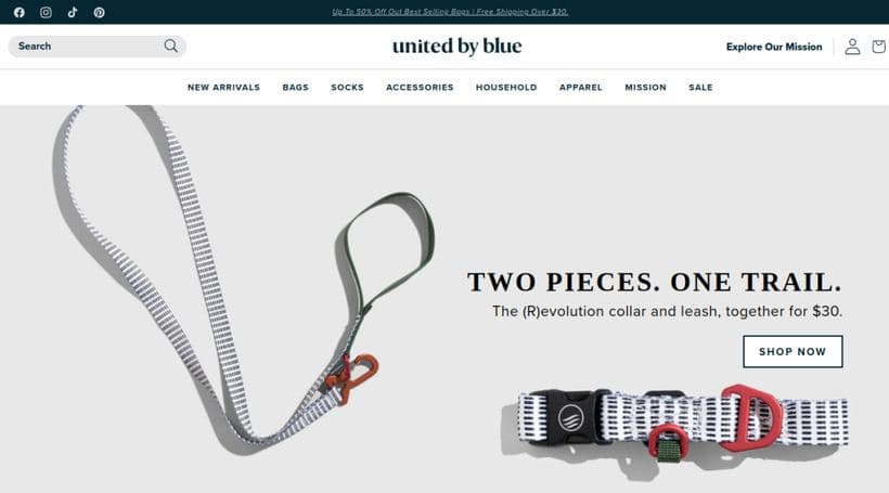 United By Blue storefront, a client of Mobikasa