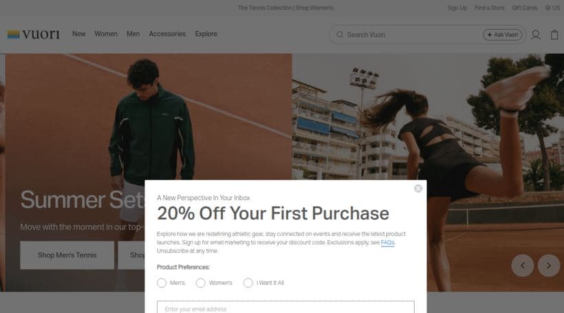 Vuori storefront, a client of Anatta