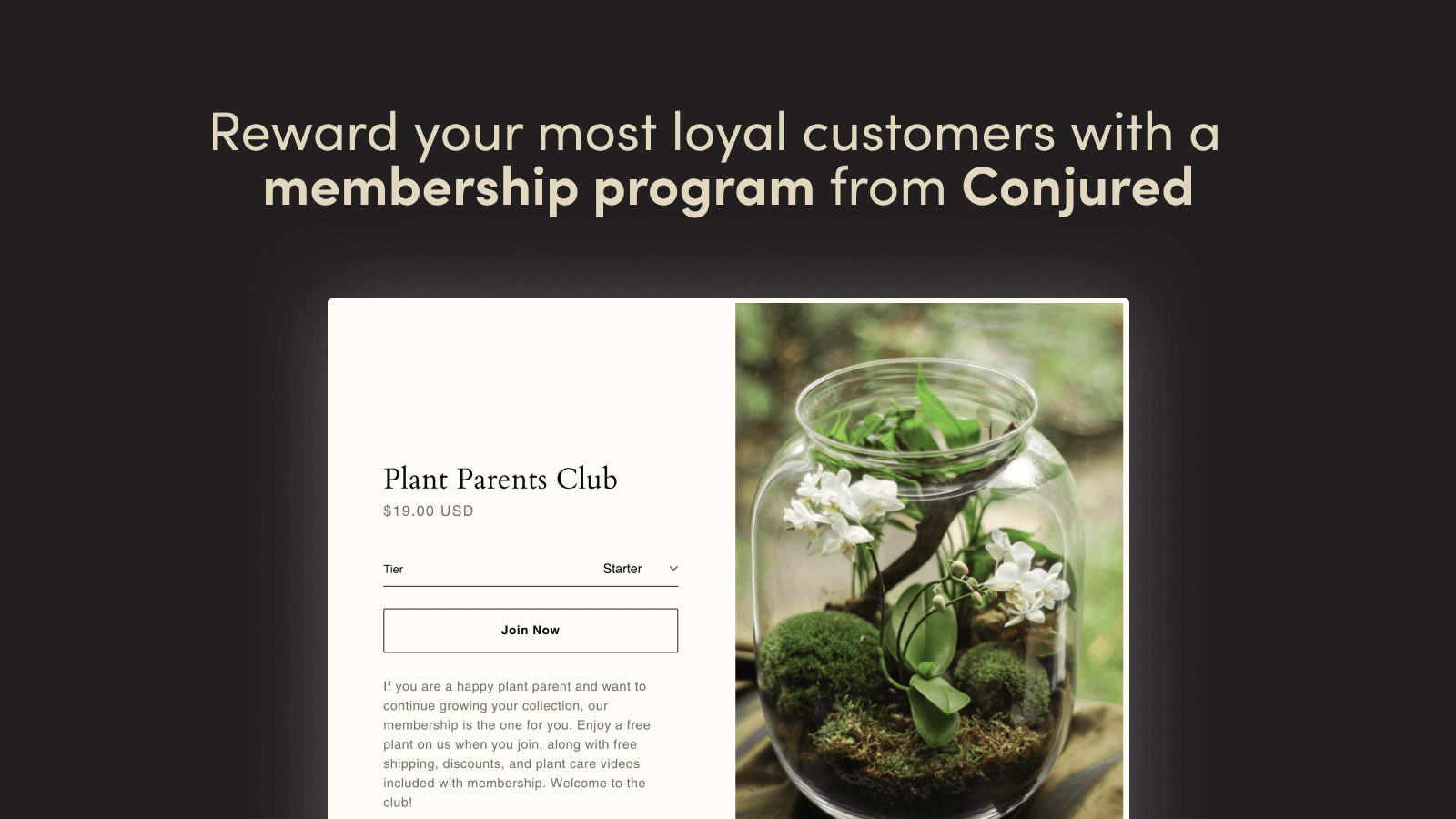 Conjured Memberships shown on its Shopify App Store listing.