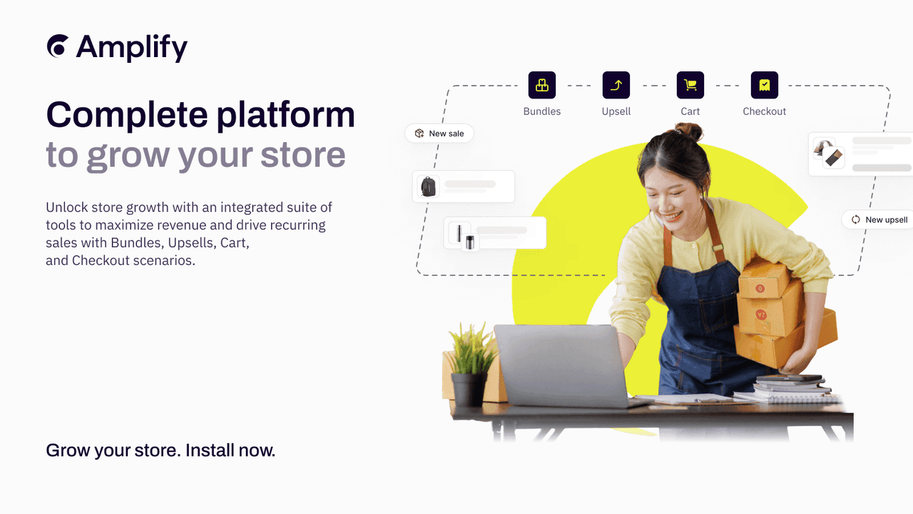 Amplify (formerly PickyStory) bundle and upsell offer with a visual gallery layout.
