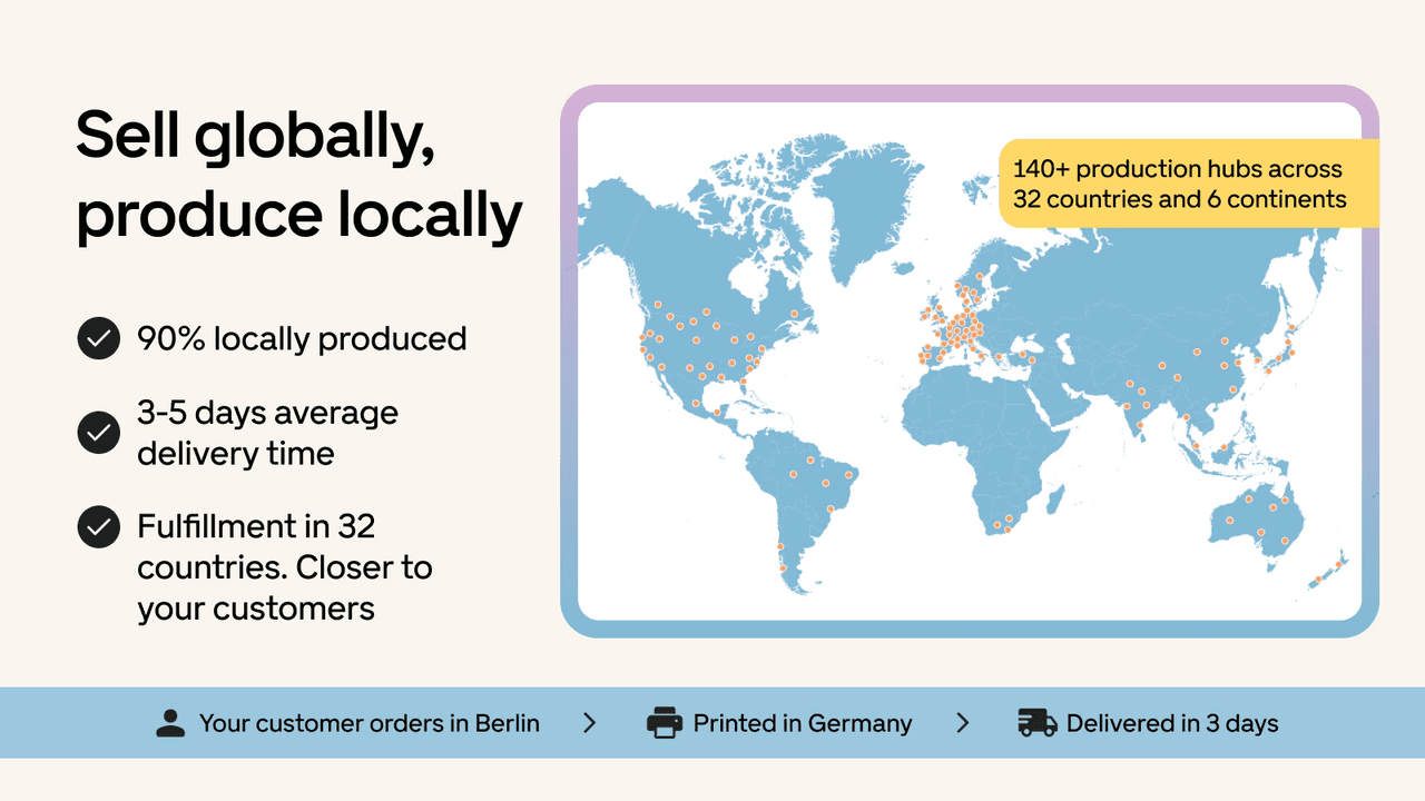 Gelato printing products locally across a global network.