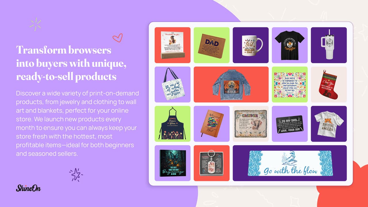 ShineOn offering personalized jewelry and gift products.