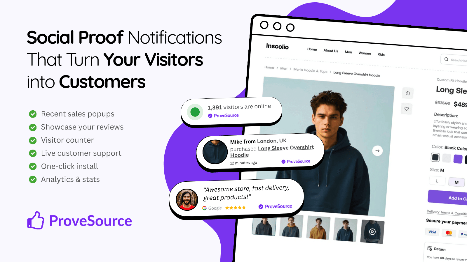 ProveSource shown on its Shopify App Store listing.