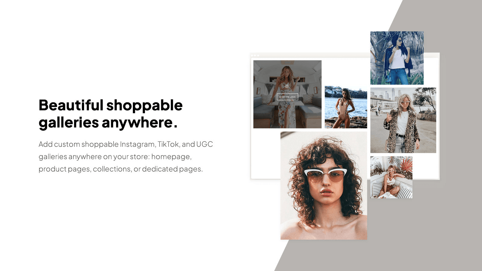 Foursixty Shoppable Galleries shown on its Shopify App Store listing.