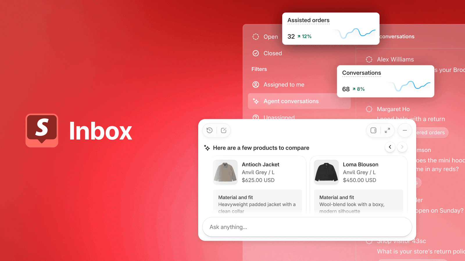 Shopify Inbox shown on its Shopify App Store listing.