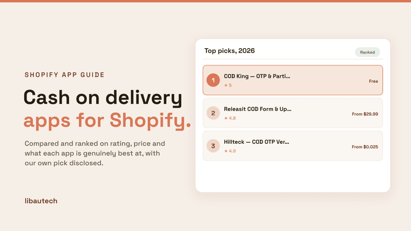 Ranked top Best Shopify COD Apps for 2026 with ratings and prices.