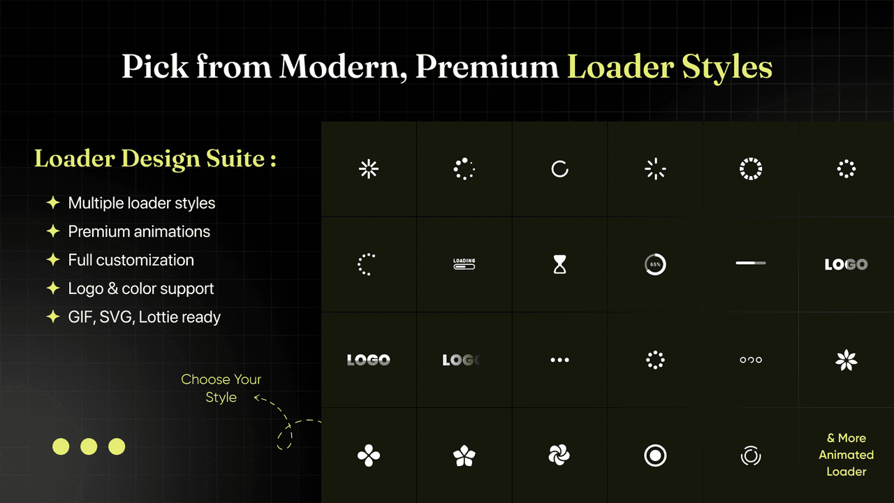 Leo showing preloader and page-transition animations.