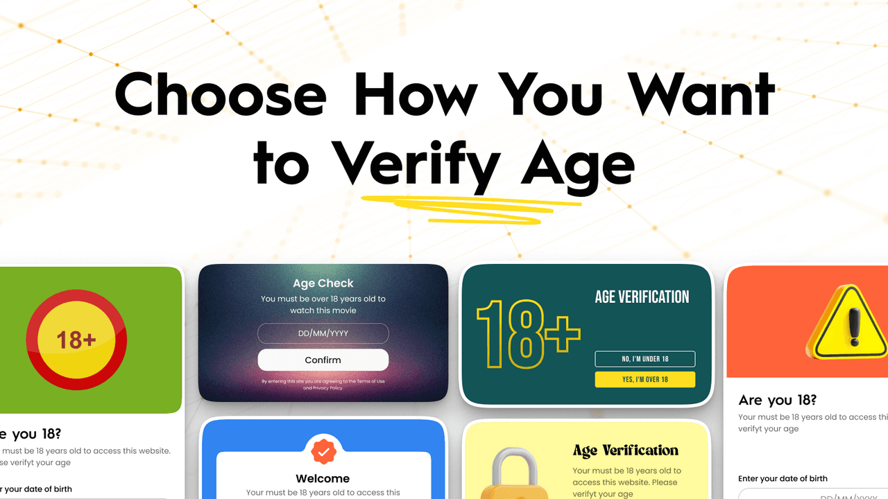 AgeCheck showing a clean age-verification popup.