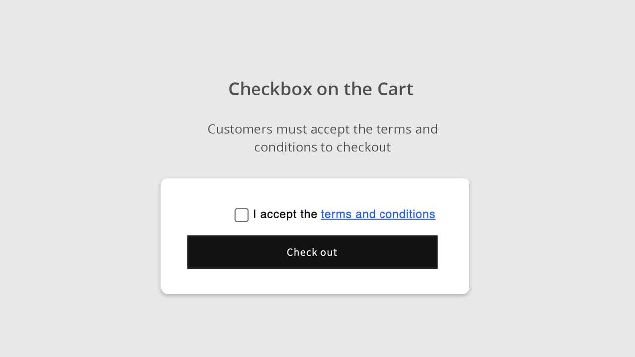 RA adding a reliable terms and condition agreement checkbox.