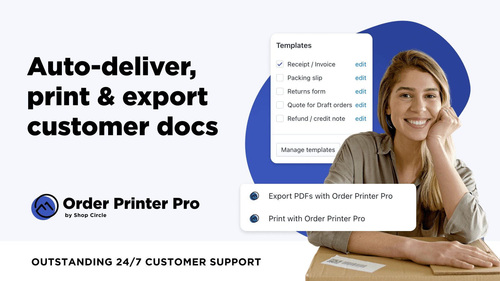 Order Printer Pro shown on its Shopify App Store listing.
