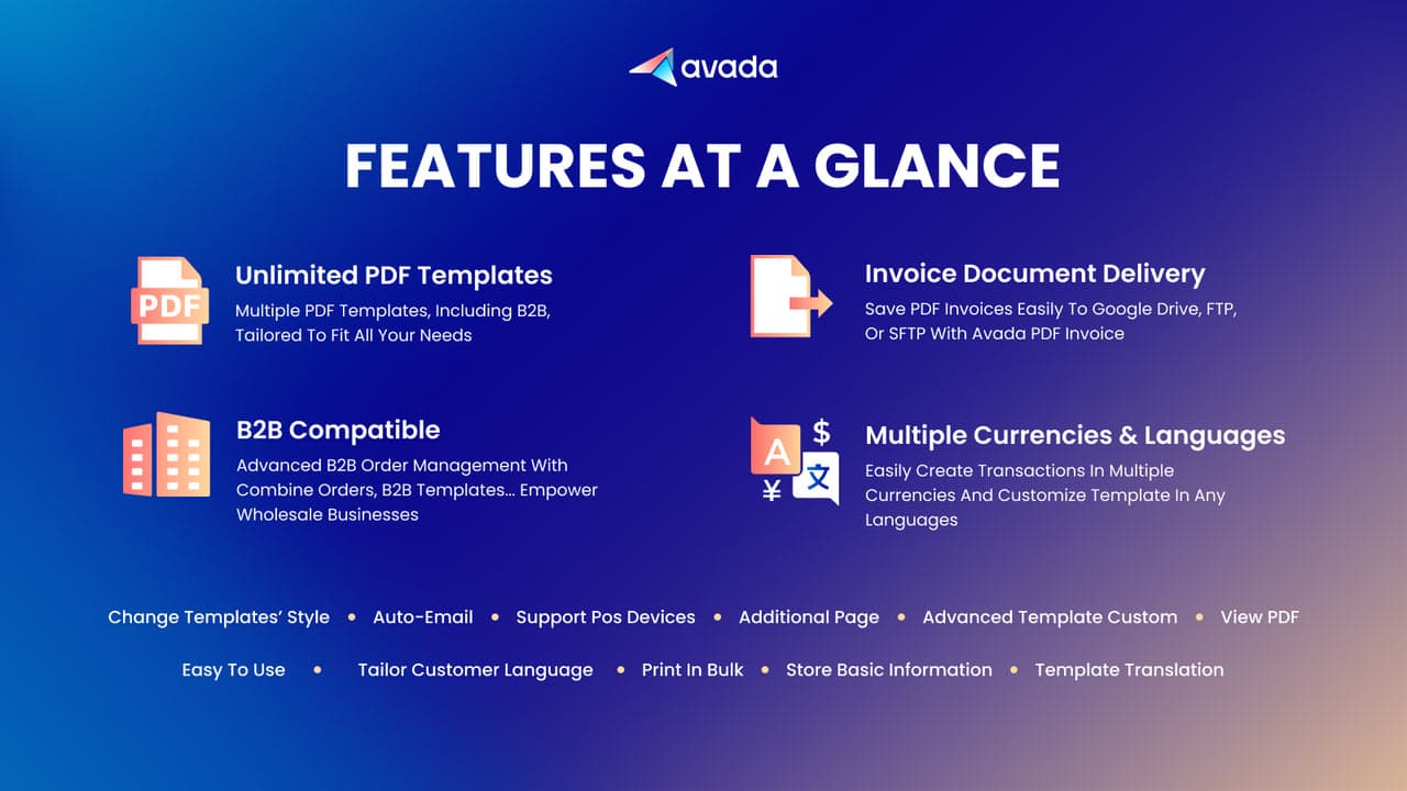 AG Order Printer by Avada creating free branded invoices.