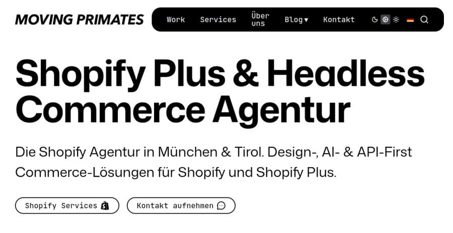 Moving Primates GmbH website