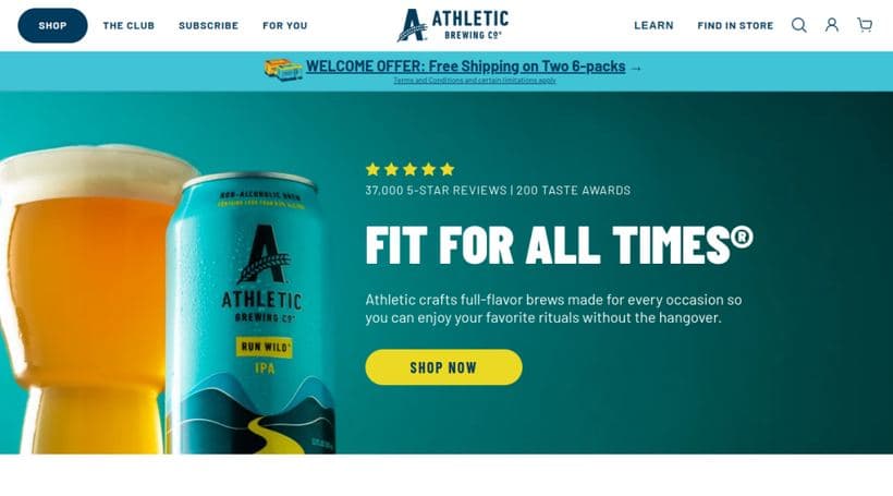Athletic Brewing Co. storefront, a client of Bear Group