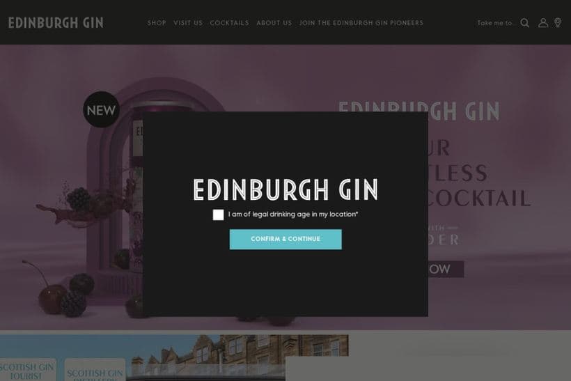 Edinburgh Gin storefront, a client of Digital Six