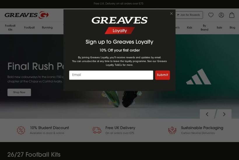 Greaves Sports storefront, a client of Mucky Puddle