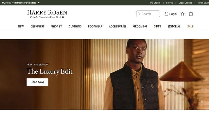 Harry Rosen storefront, a client of Orium