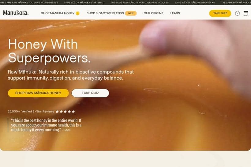 Manukora storefront, a client of Codersy