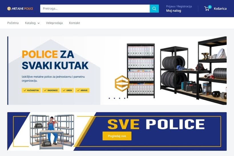 Metalne Police storefront, a client of Presta