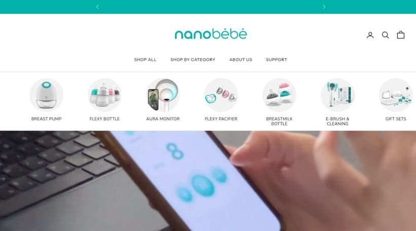 Nanobébé storefront, a client of Naturaily