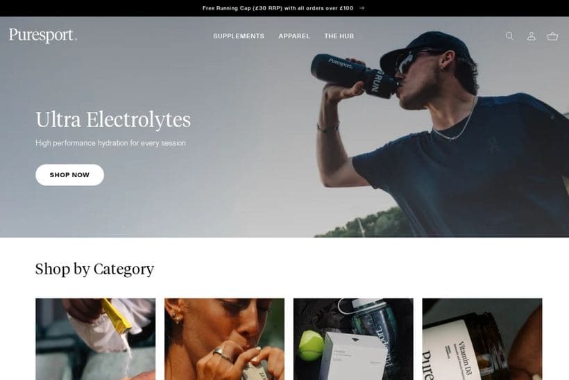 Puresport storefront, a client of Visualsoft