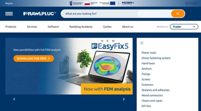 Rawlplug storefront, a client of Macopedia