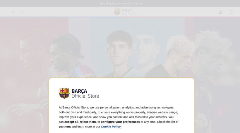 FC Barcelona (official store) storefront, a client of Rocket Digital