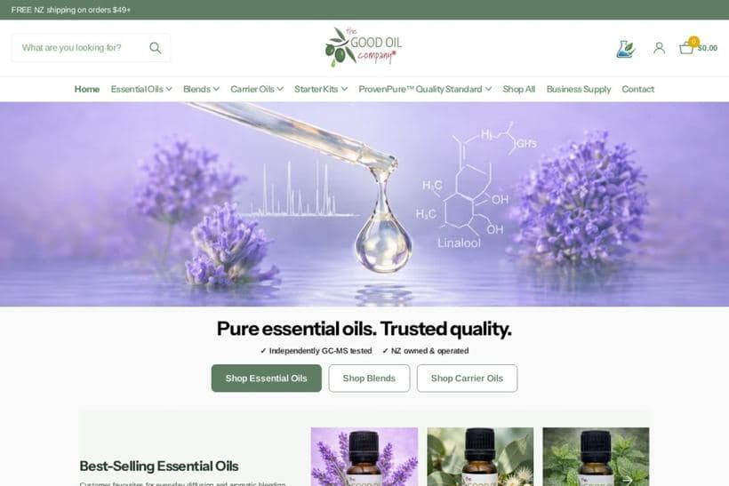 The Good Oil Company storefront, a client of Tripster Developers