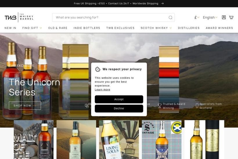 The Whisky Barrel storefront, a client of Digital Six