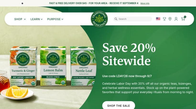 Traditional Medicinals storefront, a client of Sleepless Media