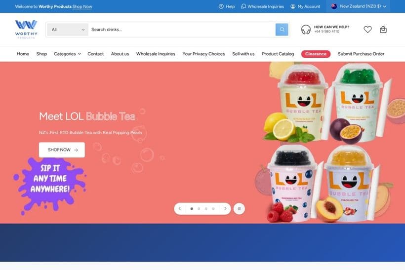 Worthy Products storefront, a client of Tripster Developers