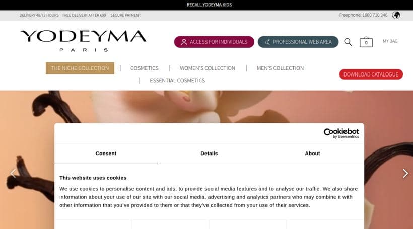 Yodeyma storefront, a client of Webmefy