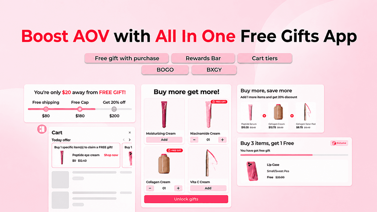 Ego Free Gifts BOGO Upsell setting up a free-gift-with-purchase and BOGO offer.