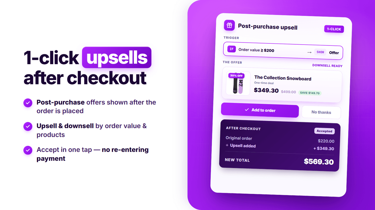 SMART Checkout Rules and Upsells configuring checkout upsell and payment reordering rules.
