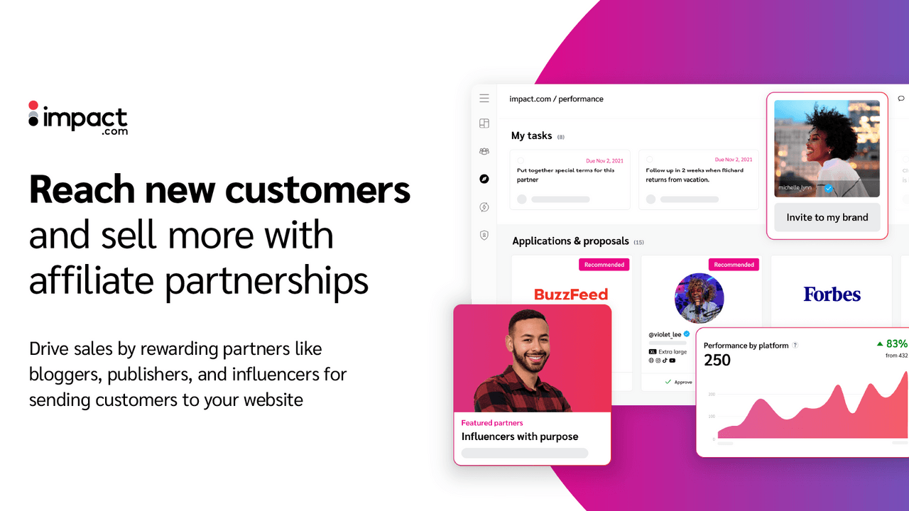 impact.com partnership management for affiliates, influencers and brand partners.