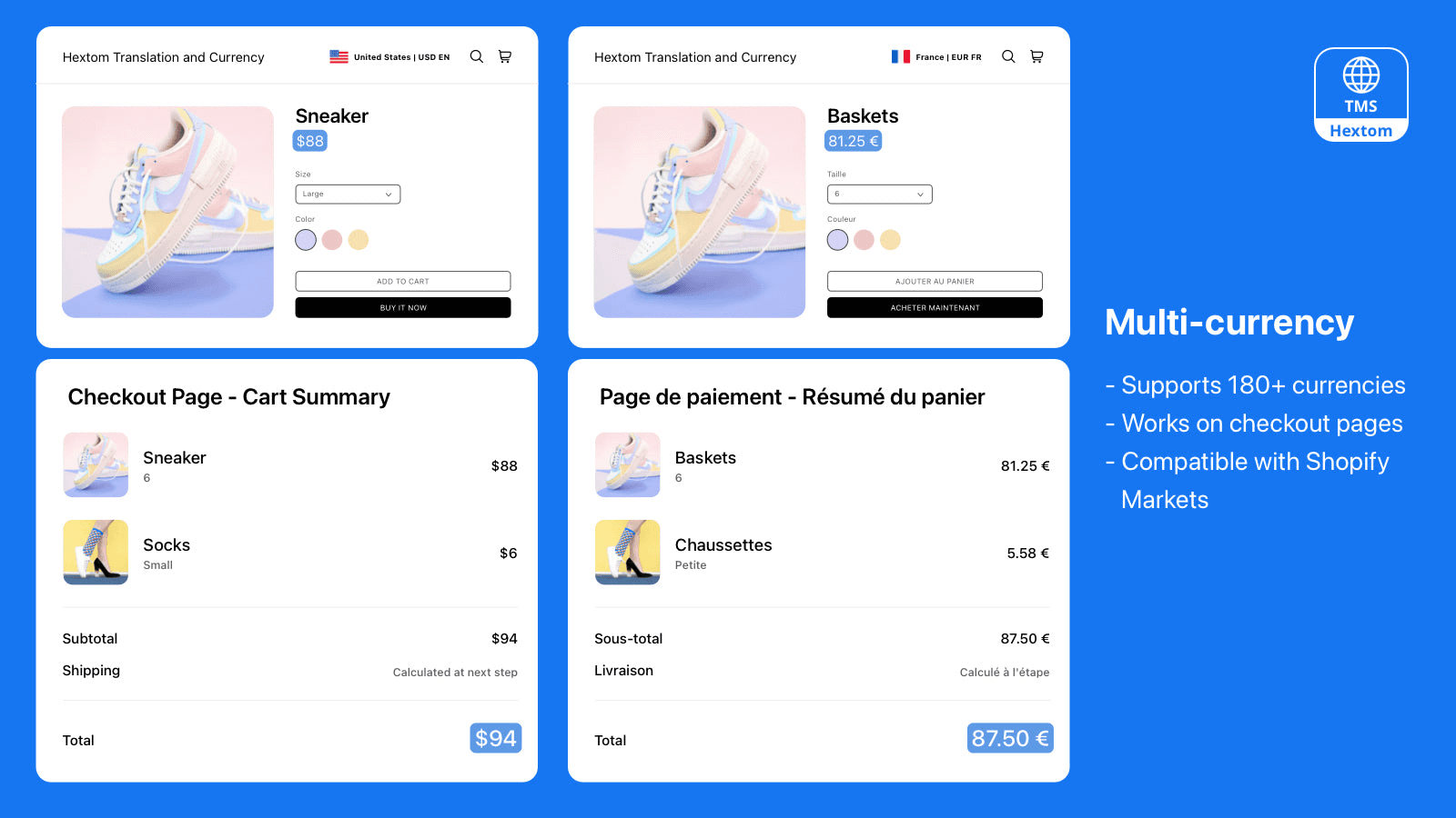 Translate My Store shown on its Shopify App Store listing.