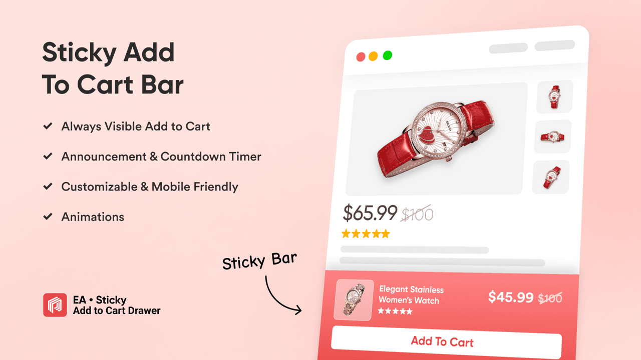 EA sticky add-to-cart bar keeping the buy button visible on scroll.