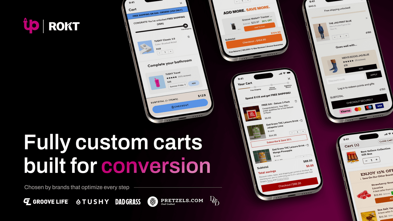 UpCart block-based cart builder with upsells, rewards and announcements.