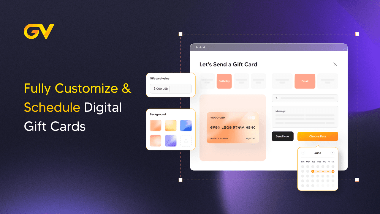 GV gift cards and store credit management with balance tracking.