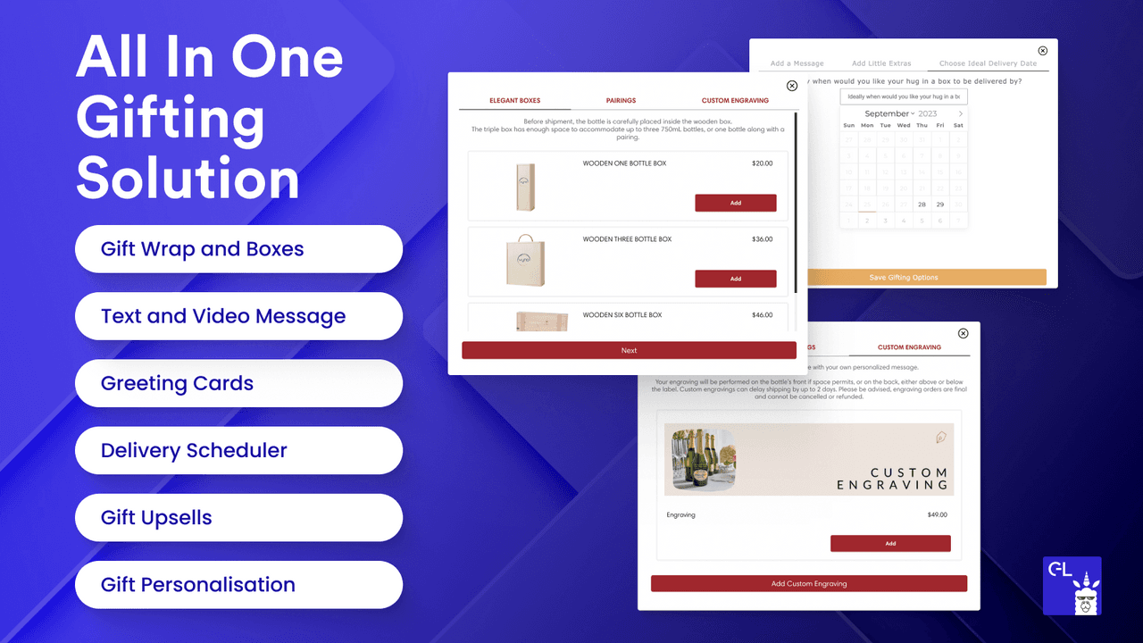 GLab free gift wrap and gift message option with a top rating.