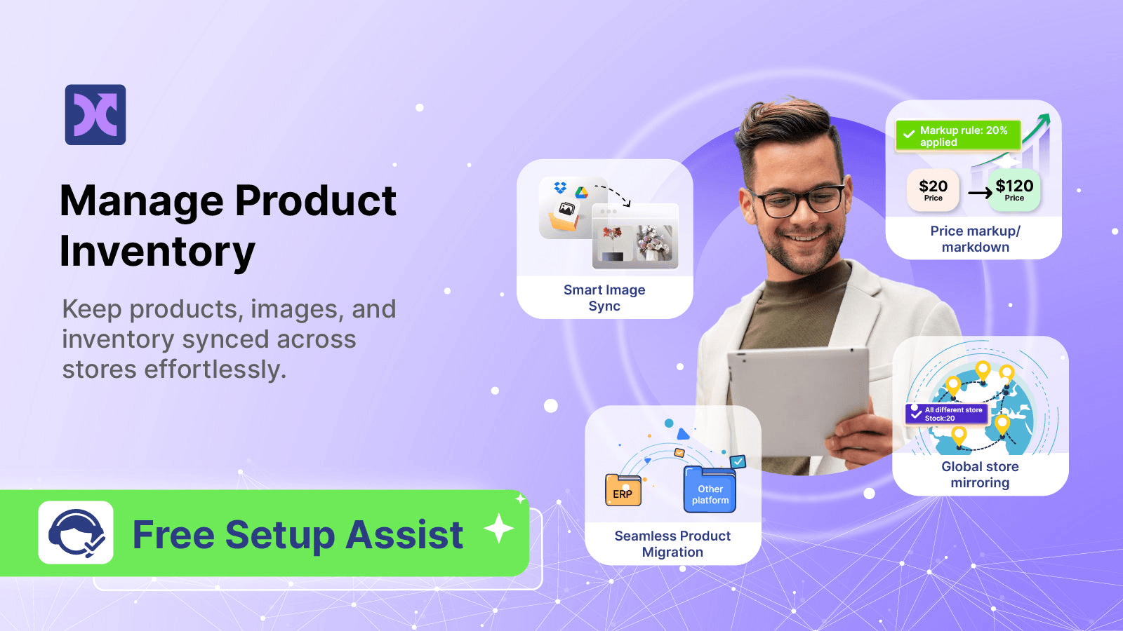 Stock Sync: Inventory Sync shown on its Shopify App Store listing.